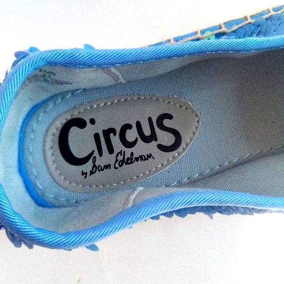 New Circus by Sam Edelman Blue Sequins Flat  Espadrille Shoes Women's Size 9.5 - Picture 16 of 17